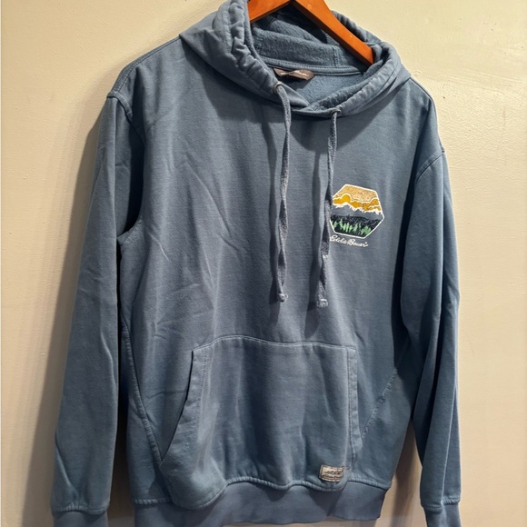 Eddie Bauer Mountain Graphic Hoodie - Light Blue men’s large casual fall - Picture 12 of 12
